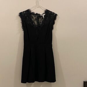 BCBGeneration Black Lace-Trim Mini Dress